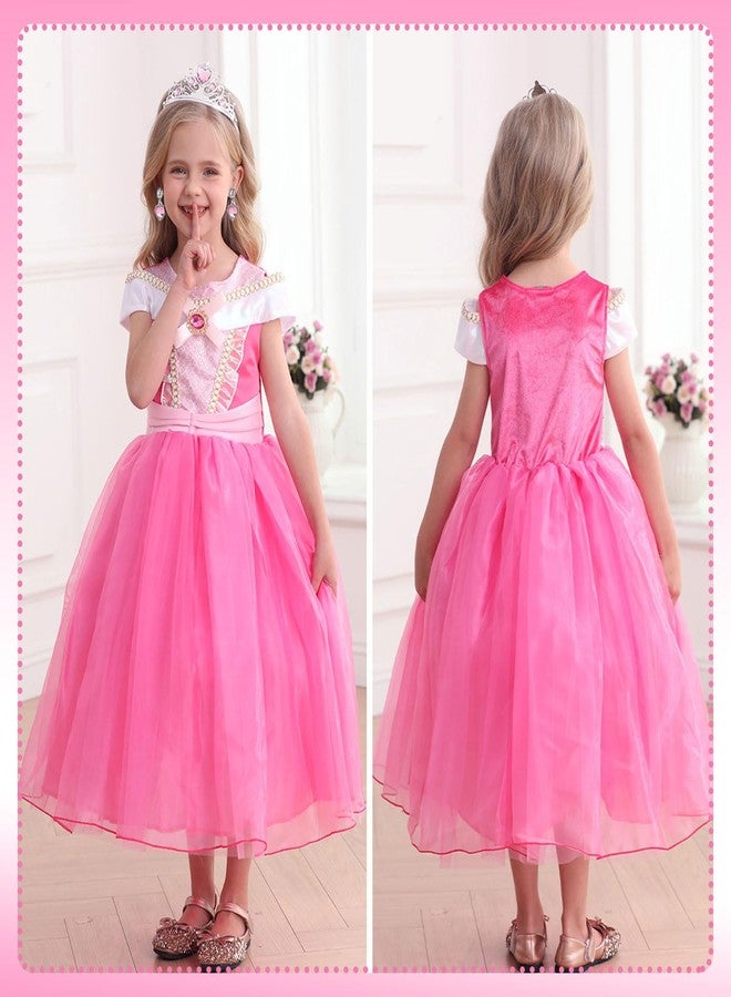 Luzlen Girls Princess Costume Pink Dress Up Outfit for Halloween Cosplay Carnival Party, 3-4 Years(Label 110) - Image 2